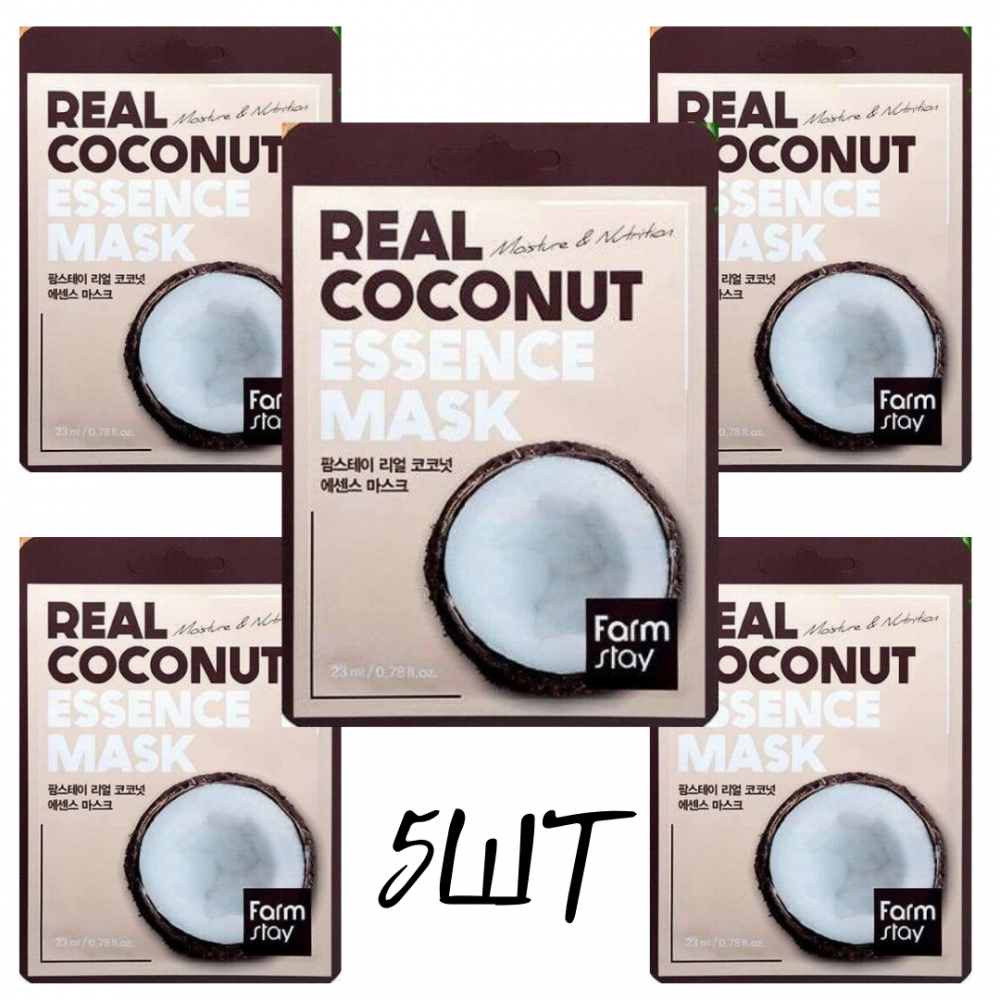  5      , FarmStay Real Coconut Essence Mask 5*23.