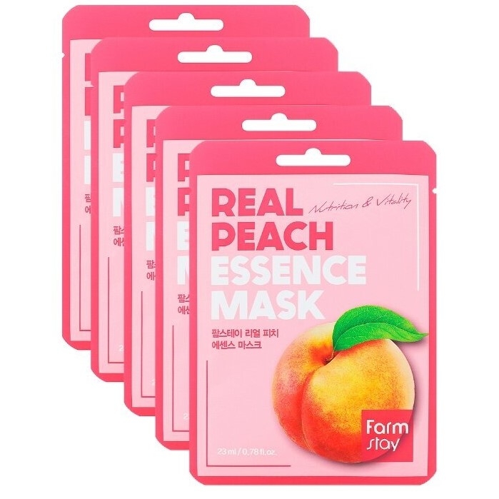  5      ,FarmStay Real Peach Essence Mask 23 *5