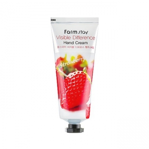 Крем для рук с экстрактом клубники FarmStay Visible Difference Hand Cream Strawberry 100 мл.